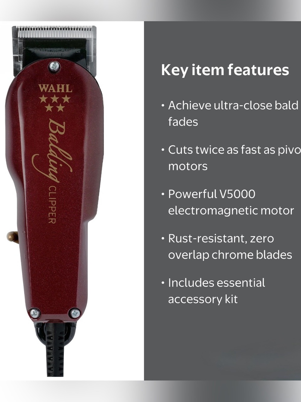 Wahl Professional V5000 Balding Clipper Burgundy - Picture 10 of 11